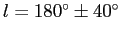 $l=180\ifmmode^\circ\else\hbox{$^\circ$}\fi \pm 40\ifmmode^\circ\else\hbox{$^\circ$}\fi $