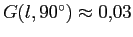 $G(l,90\ifmmode^\circ\else\hbox{$^\circ$}\fi ) \approx 0,\!03$