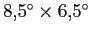 $8,\!5\ifmmode^\circ\else\hbox{$^\circ$}\fi \times 6,\!5\ifmmode^\circ\else\hbox{$^\circ$}\fi $